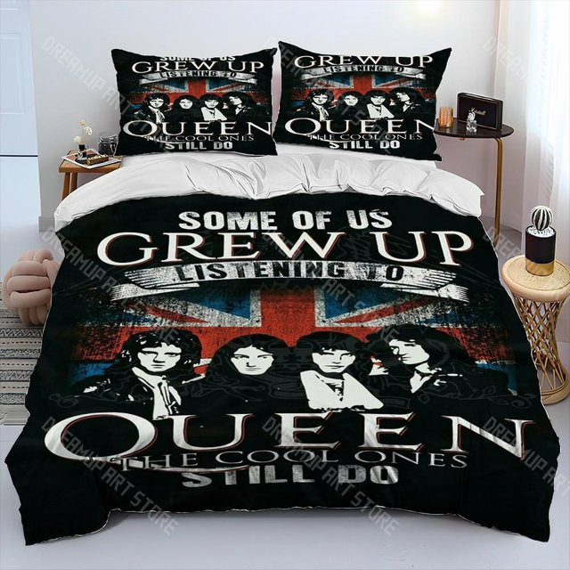 Bettwäscheset Freddie Mercury Queen Rockband mit Bettbezug und Kissenbezug, Lodestar Microfaser, Mehrfarbig, B x H: 200 x 230 cm - Bild 1