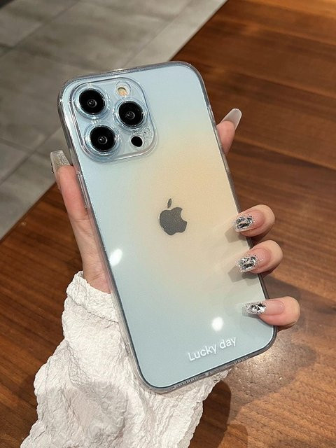 Stoßfeste Handyhülle mit Farbverlauf in Rosa und Grau für Apple iPhone Modelle, transparentes Design - Bild 1