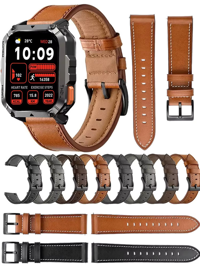 Blackview Uhrenarmband Leder, brown, Unisex - Bild 4