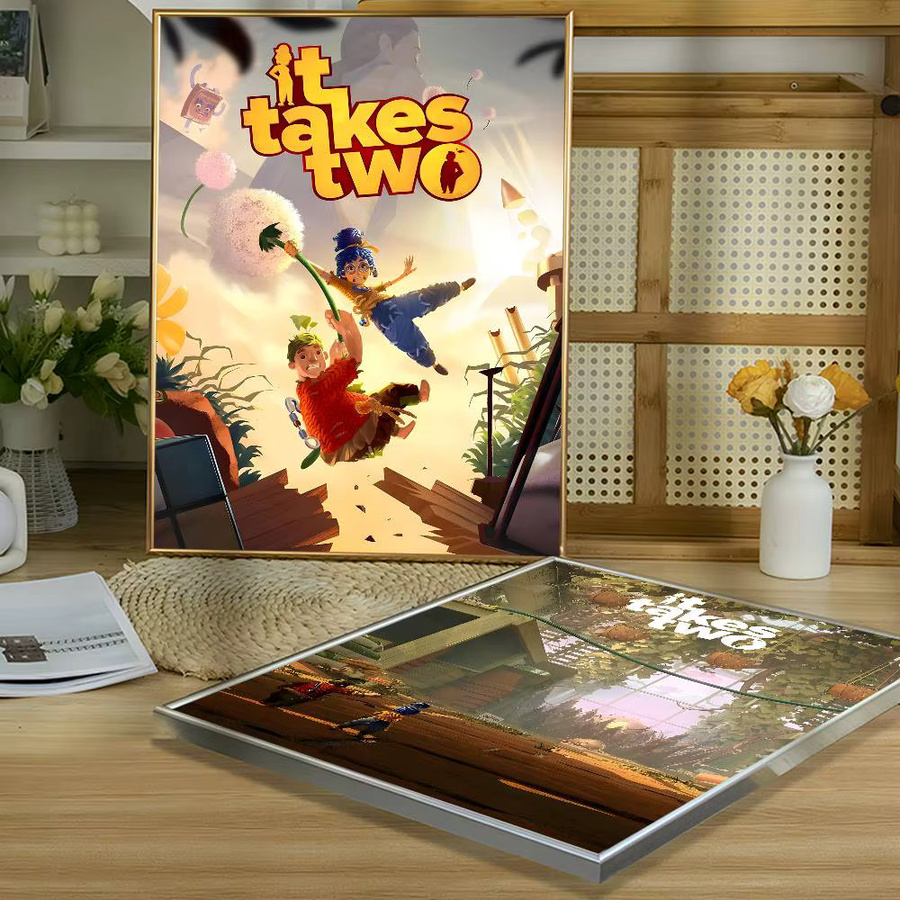 Bilibili It Takes Two Poster-Aufkleber, wasserfester Wandkunst-Aufkleber in Mehrfarben für Wohnzimmer und Schlafzimmer - Bild 5