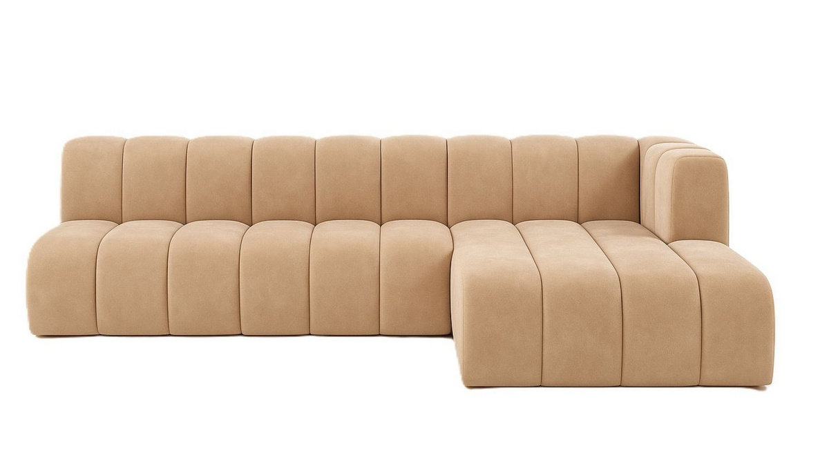 Ecksofa Salvador Grand L von Kaiser Möbel aus Veloursstoff in Design Soft-Cube, Breite: 295 cm - Bild 1