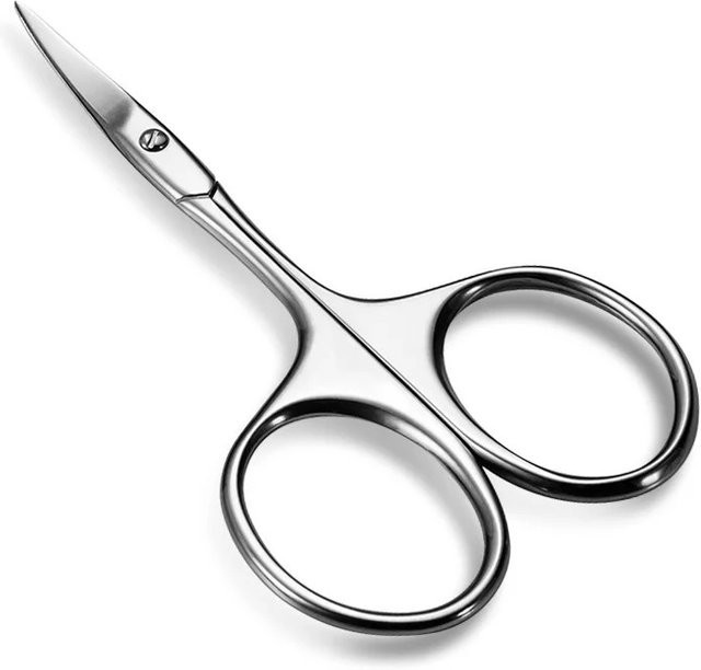 Ouriner Augenbrauenschere, gebogene Klinge, Edelstahl, Unisex - Bild 1