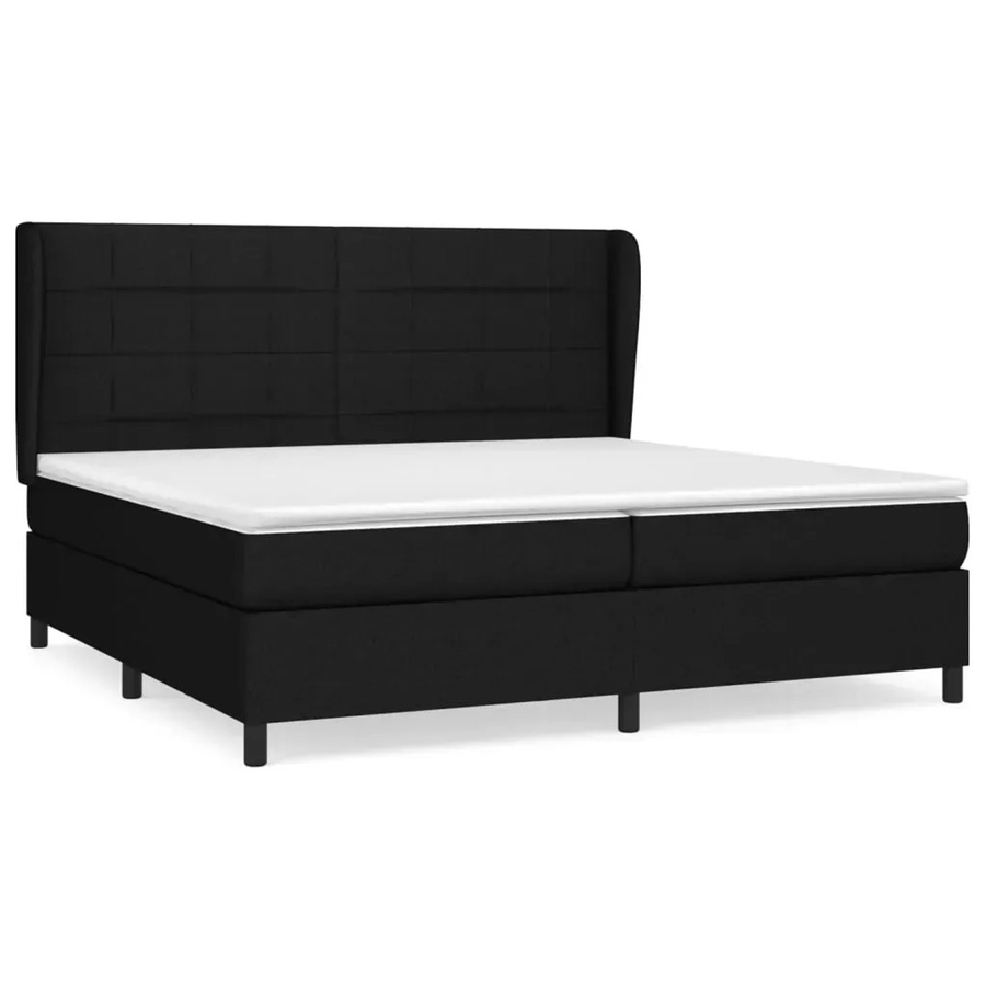 vidaXL Boxspringbett Hybrid mit Matratze und Taschenfederkern, Schwarz, B/T: 200 x 200 cm - Bild 2