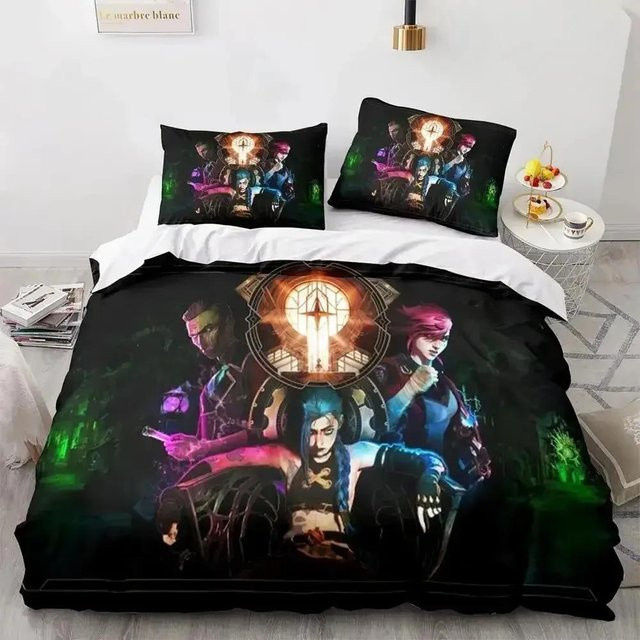 Lodestar Bettwäsche-Set League of Legends Jinx Design, Mehrfarbig, Microfaser, B/H: 200 x 230 cm - Bild 1
