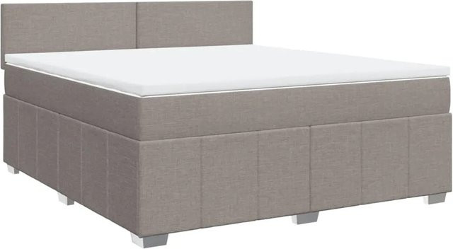 vidaXL Boxspringbett mit Matratze in Beige, Hybrid-Design mit Taschenfederkern, B/T: 180 x 200 cm - Bild 1