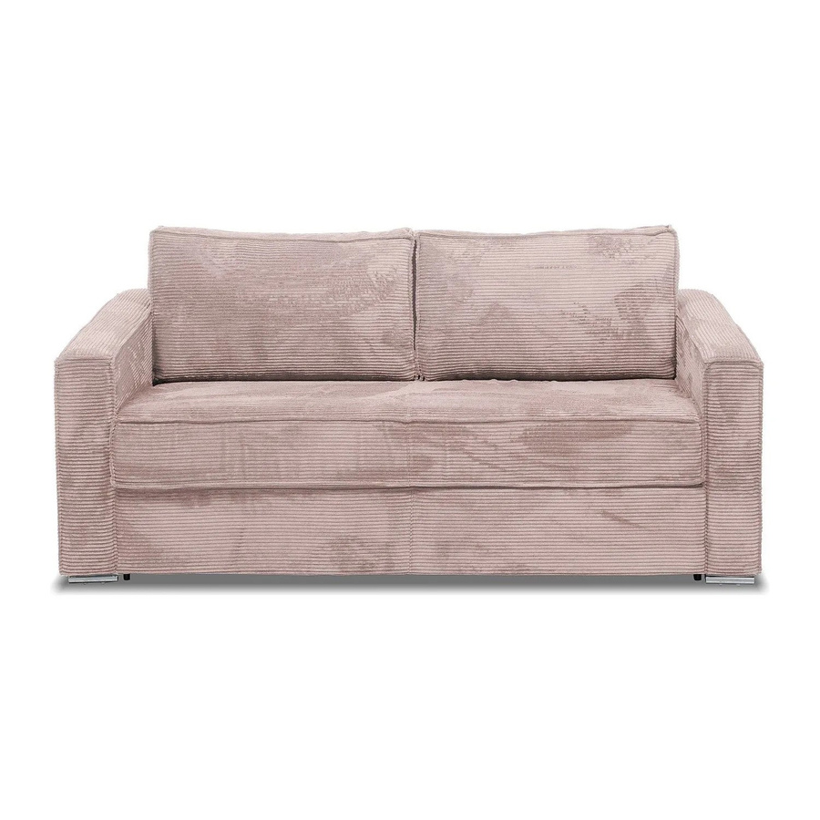Vente-unique Schlafsofa Loreto in Rosa mit Cord-Bezug und Schaumstofffüllung, Breite: 215 cm - Bild 2