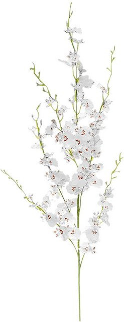 Tooarts Künstliche Tanzende Orchidee aus Faux-Seide in Weiß mit 7 Zweigen und langer Stielhöhe: 110 cm - Bild 1