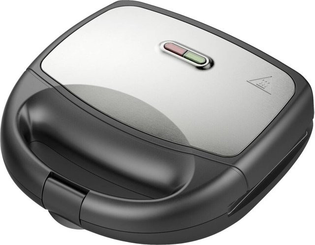 Emerio Sandwichtoaster in Silber und Schwarz aus Metall und Kunststoff, B/H/L: 22 x 9,6 x 23,2 cm - Bild 1