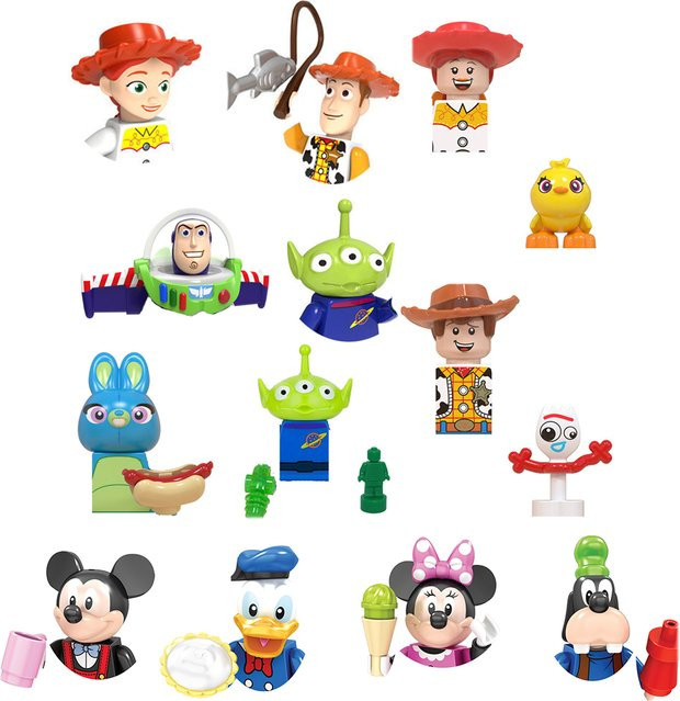 Disney Mini-Montage-Bausteinfiguren, Spaceman, Alien, Woody, Donald Duck - Bild 1
