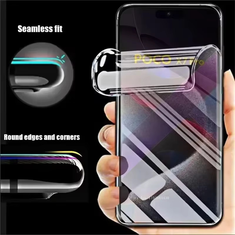 4er Pack Xiaomi Hydrogel Displayschutzfolien für POCO X7 Pro X6 Pro 5G X5 X4 X3 NFC M6 M5 S M4 M3 F6 F5 F4 C65 C75 transparent - Bild 3