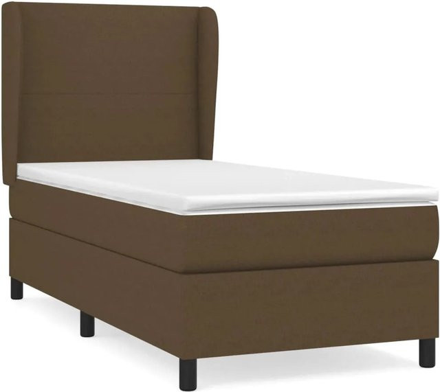 vidaXL Boxspringbett mit Matratze Dunkelbraun B/T/H: 90 x 190 x 128 cm - Bild 1