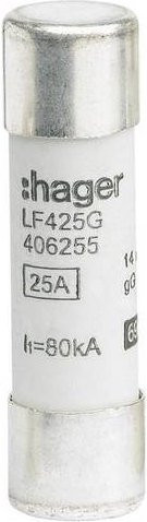 Hager LF425G Feinsicherung 690 V/AC, Weiß, 10 Stück, Durchmesser: 14 mm, Länge: 51 mm - Bild 1