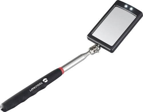 TOOLCRAFT Inspektionsspiegel mit Beleuchtung, ausziehbar, Schwarz, B: 5 cm, H: 8 cm - Bild 1