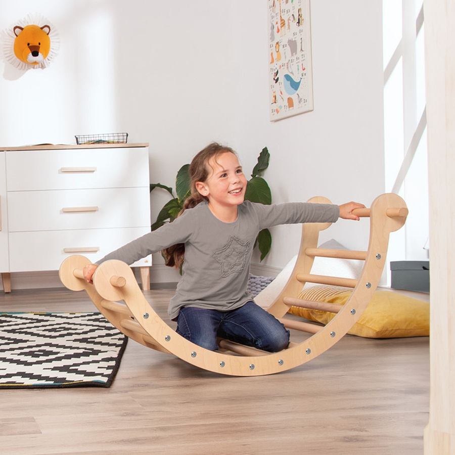 Pinolino Kletterbogen und Wippe Kari, Natur, bis 50 kg belastbar - Bild 2