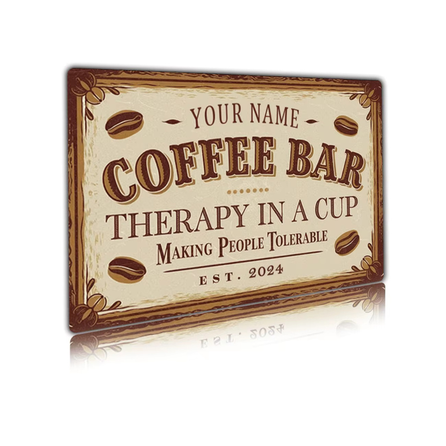Personalisiertes Vintage-Metallschild von CIFBUY in Weiß für Kaffeebars und zur Dekoration von Zuhause oder Geschäften - Bild 4