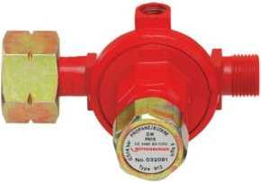 Rothenberger Propanregler aus Messing in Rot, stufenlos regelbar von 1 bis 4 bar, Anschluss W21,8x1/14"LH, G3/8" - Bild 1