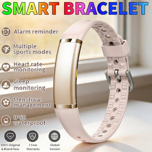 LIGE Smart-Armband ohne Bildschirm mit 24-Stunden-Herzfrequenz-Monitor und Schrittzähler für Damen und Herren in Silber und Weiß - Bild 1