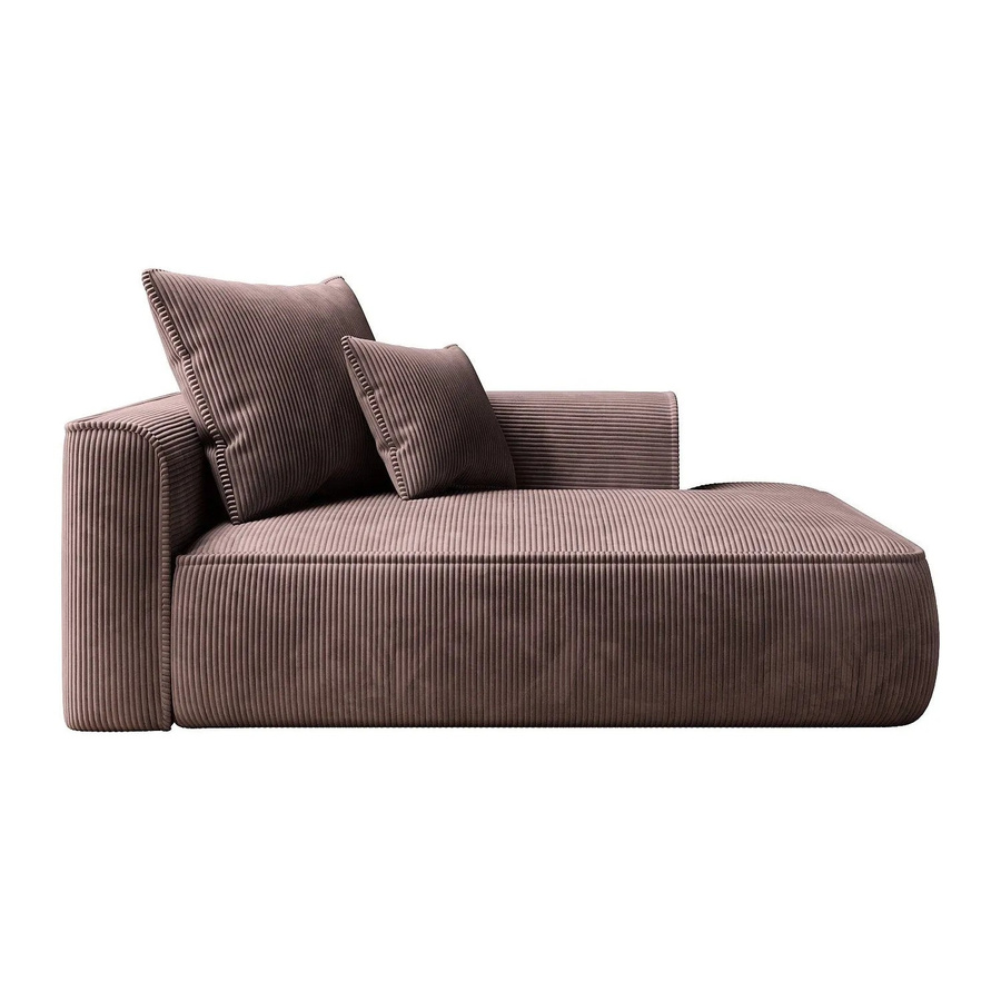Vente-unique Recamiere ohne Schlaffunktion in Rosa mit Cord-Bezug, Breite: 180 cm - Bild 2