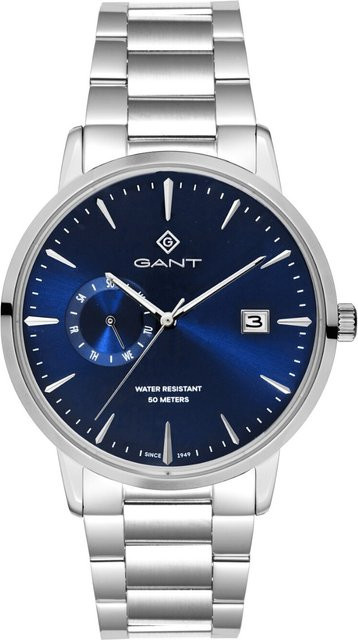 Gant Herrenuhr, Quarz, Edelstahl, Blau, 43 mm, 5 ATM - Bild 1