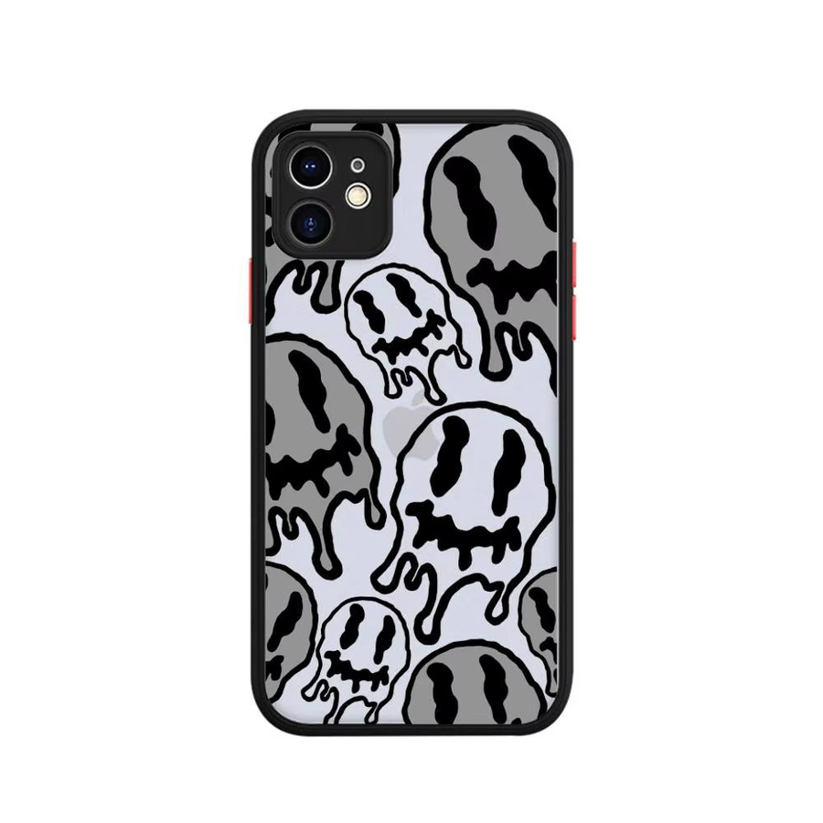Potdemiel iPhone Schutzhülle mit lustigem Geistergesicht in Transparent und Multicolour, matte Abdeckung für iPhone 14 13 12 11 Pro Max Mini und iPhone X XR XS Max 8 7 Plus - Bild 2