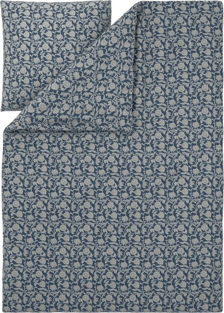 LIVARNO Renforcé-Bettwäsche Set in Blau mit 1x Bettdeckenbezug und 2x Kopfkissenbezug, B/H: 135 x 200 cm, Kopfkissenbezüge: 80 x 80 cm - Bild 1