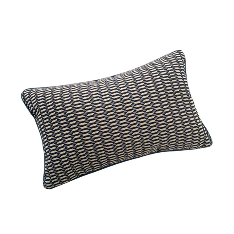 Hinyeatex Lendenkissenbezug aus blauem Jacquard mit geometrischem Muster, B/H: 50 x 30 cm - Bild 3