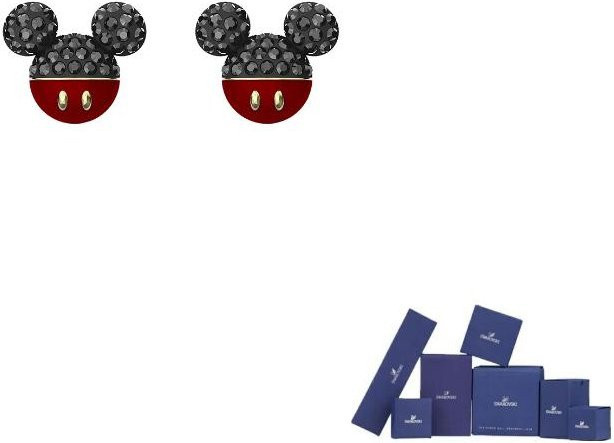 Swarovski Ohrringe, Messing, Goldfarben, Kristall, Damen, Schwarz - Bild 1