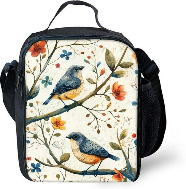 Isolierte Lunchtasche mit Vogel-Print von Fancy Style Studio, Thermische Picknicktasche in Multicolour - Bild 1