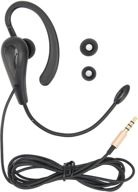 Igeteck Call-Center-Headset mit Mikrofon und 3,5 mm Klinkenanschluss, Ohrbügel einseitig, Schwarz - Bild 1