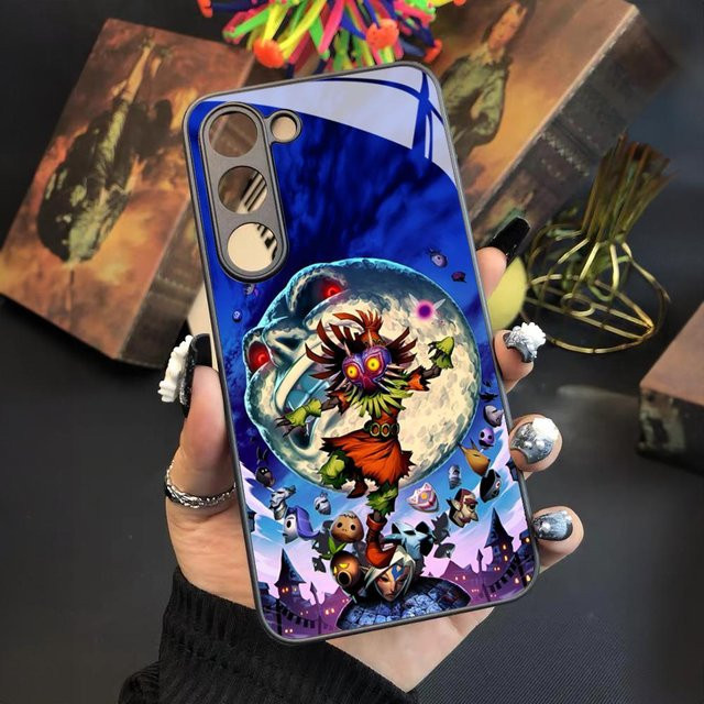Handyhülle im Cartoon Anime Zelda Design für Samsung Galaxy S24 S23 S22 S21 S20 A24 A34 A54 A53 Note20 M54 FE Ultra Plus in Multicolor mit Glashülle - Bild 1
