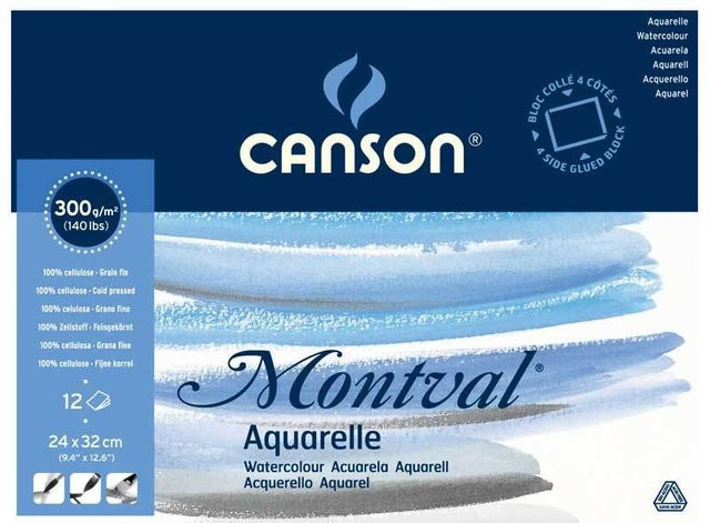 Canson Montval Aquarell Block mit 12 Blatt, B: 32 cm, H: 24 cm - Bild 1