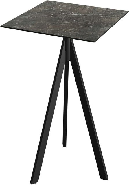 Feros Infinity Tripod Stehtisch mit HPL Platte, schwarz/mehrfarbig, B/T/H: 70 x 70 x 110 cm - Bild 1
