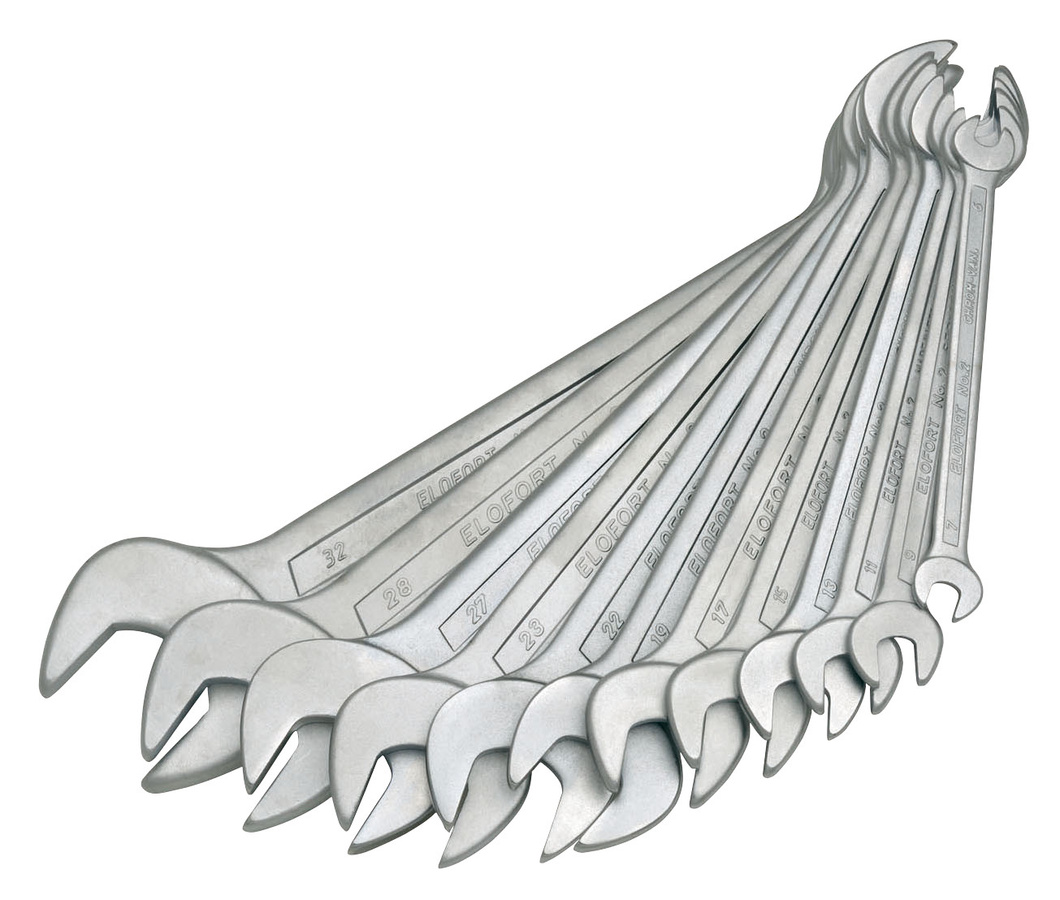 Elofort Doppelmaulschlüssel-Satz DIN 3110, 8-teilig, 6-22 mm, Silber - Bild 1