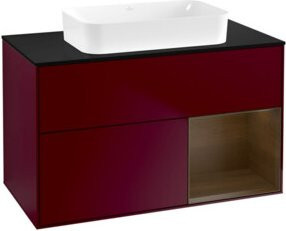 V&B Waschtischunterschrank Finion mit Wandbeleuchtung, Farbe Peony Matt, Breite: 100 cm, Tiefe: 60,3 cm - Bild 1