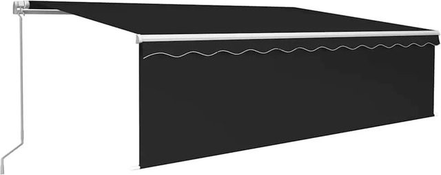 vidaXL Markise manuell einziehbar mit Rollo in Anthrazit, B: 500 cm, T: 300 cm - Bild 1
