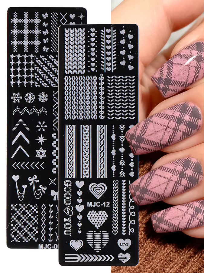 SWEET TREND Nail Art Vorlage, 2 Stück, Schneeflocken Herz Stern - Bild 5