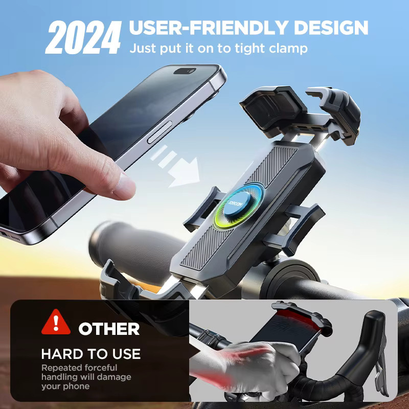 Joyroom Motorrad-Handyhalterung und Fahrrad-Handyhalterung in Schwarz für Lenker und Roller - Bild 2