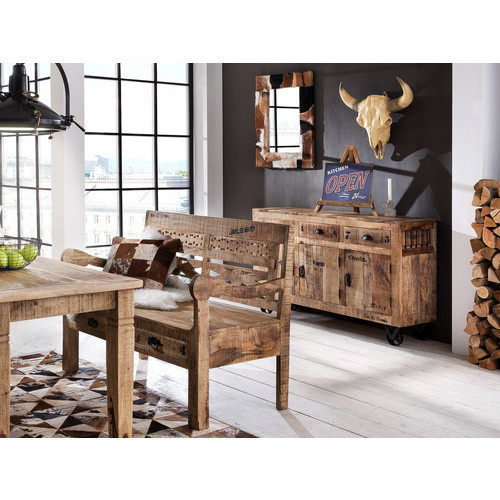 SIT Sideboard RUSTIC aus Mangoholz und Metall in Beige und Natur im Industrial Design - Bild 3