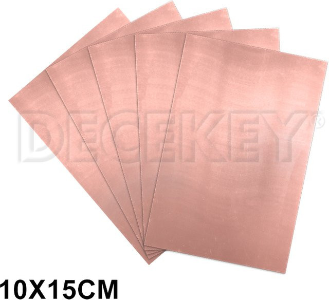 DECEKEY Einseitige Kupferbeschichtete Leiterplatte DIY PCB-Kit für Arduino, Farbe: Gold, B/T: 5 x 7 cm oder 10 x 15 cm - Bild 1