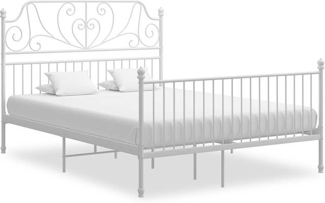 Vidaxl Bettrahmen aus Metall in Weiß, B/T/H: 160 x 200 cm - Bild 1