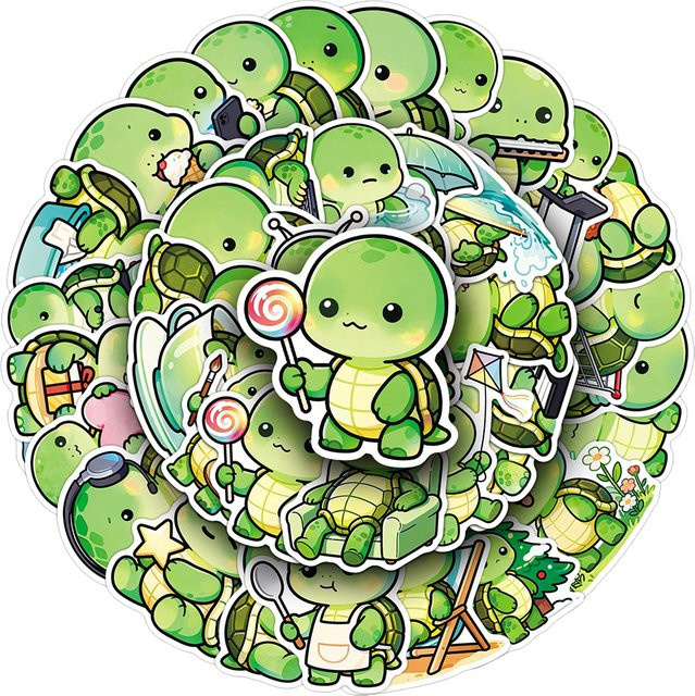 Rspctou Kawaii Schildkröten-Aufkleber Set, bunte Cartoon-Graffiti-Aufkleber zur Dekoration von Handy, Laptop und Notizbuch, Multicolor - Bild 1