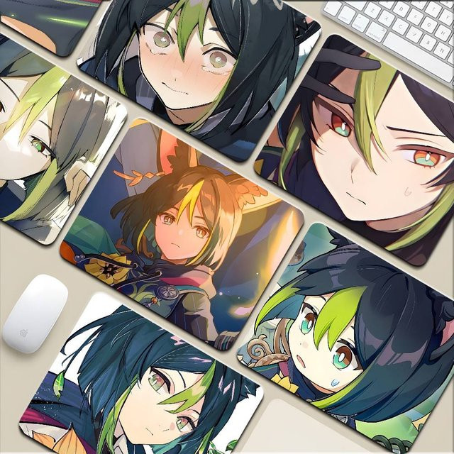 Tighnari Genshin Impact Mauspad Rutschfeste Schreibtischunterlage für Tastatur und Laptop, Mehrfarbig - Bild 1