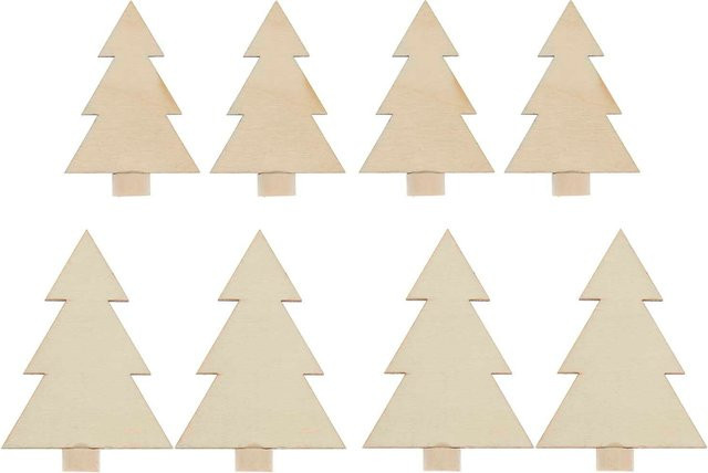 Rico Design Adventskranzfiguren Tanne aus Holz in Natur, 8 Stück - Bild 1
