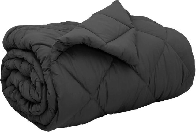 vidaXL Winterbettdecke aus Mikrofaser in Anthrazit, B/L: 155 x 200 cm - Bild 1