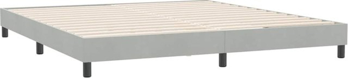 Polsterbett vidaxl aus Samt und Holzwerkstoff in Grau, B/T/H: 180 x 220 x 25 cm - Bild 1