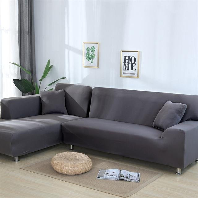 Housmife Ecksofa-Bezug für L-förmige Sofas aus elastischem Material, einfarbig, Breite: 145-185 cm - Bild 1