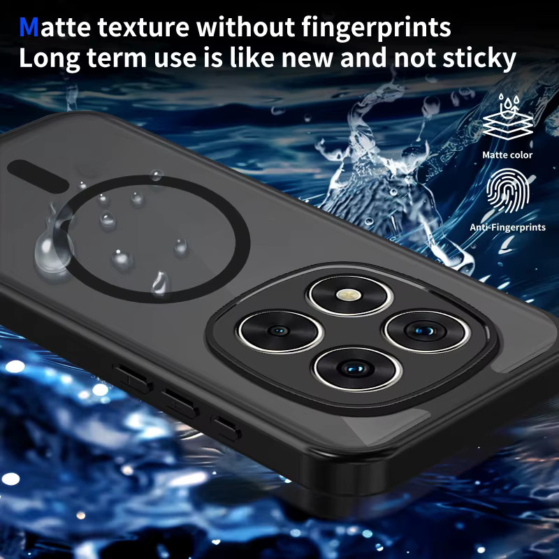 MagSafe Magnetische Handyhülle mit mattierten Kanten und durchscheinendem Design für Xiaomi Redmi Note 15 Pro, 14 Pro, 13, 15C, 15A in Schwarz und Transparent - Bild 6
