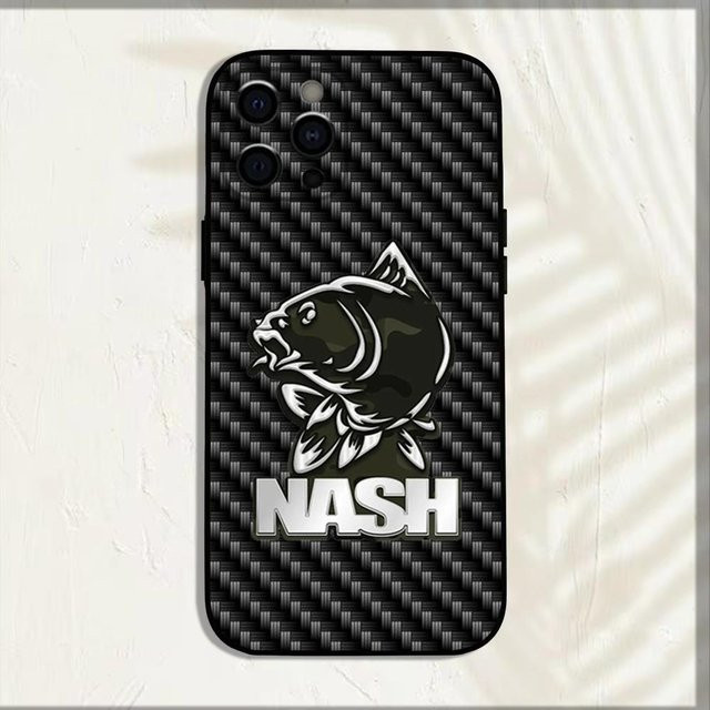 N-Nash Fishing Weiche Handyhülle für iPhone 16, 15, 14, 13, 12, 11 und weitere Modelle in Schwarz - Bild 1