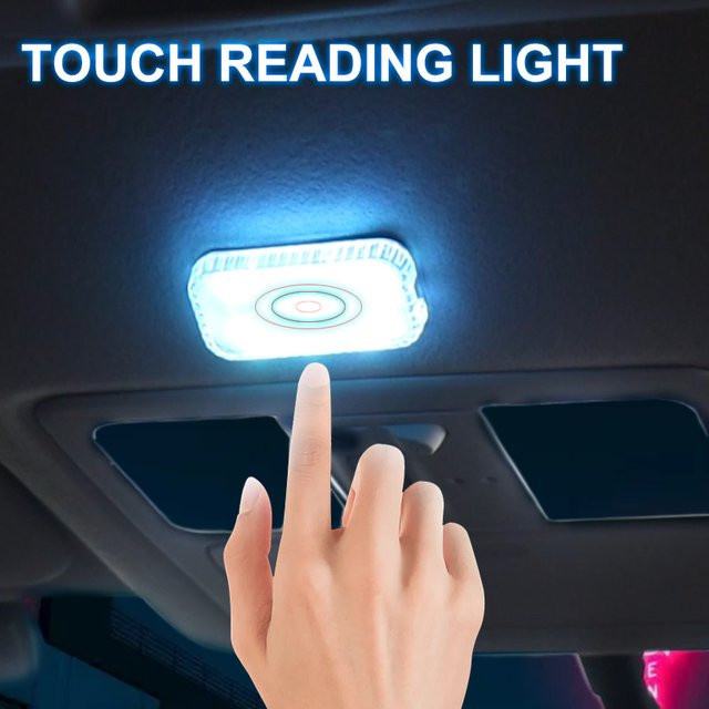 Drahtlose LED Touch Leselampe für das Auto in Weiß mit USB-Ladefunktion - Bild 1