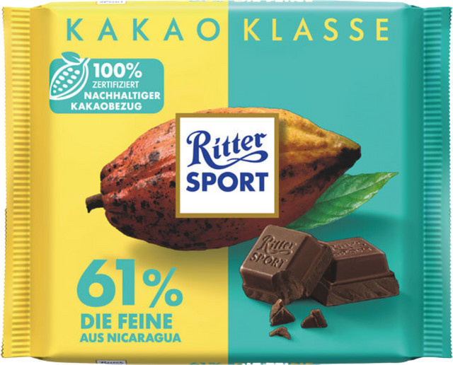 RITTER SPORT Kakao-Klasse 61 % Die Feine aus Nicaragua Schokoladentafel 100 g - Bild 1